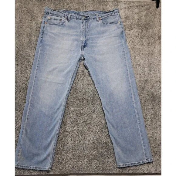 Levi Strauss Jeans 505 Mens Sz 42x30 Straight Leg Denim Blue Relaxed Fit Levi's - Picture 2 of 14
